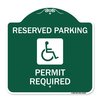 Signmission Reserved Parking Permit Required W/ Graphic, Green & White Aluminum Sign, 18" x 18", GW-1818-23059 A-DES-GW-1818-23059